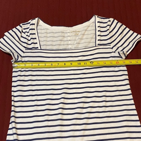 Lilly Pulitzer Black/White Striped With Blue Wave Hem Mini Dress - Medium - Picture 8 of 8